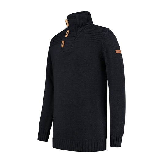 Orsa Men - High collar - Knitted jumper - Navy FL