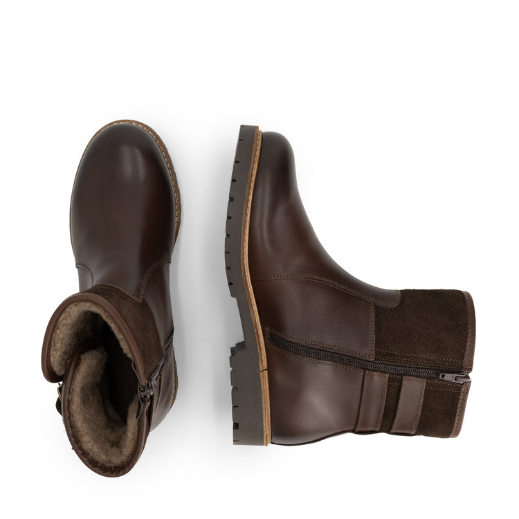 Elva Women - Ankle boots - Wool-lined - Dark brown UPD