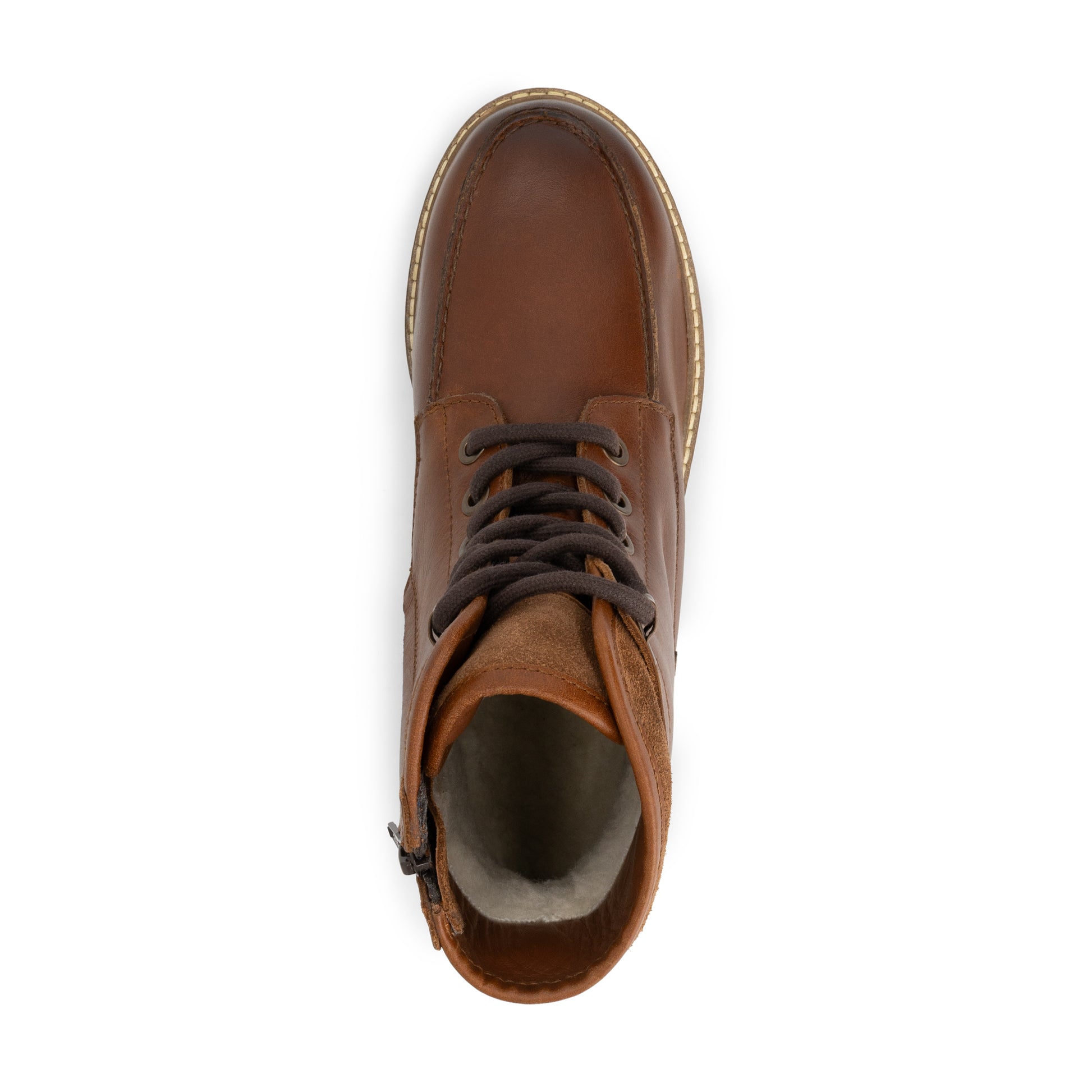 Tronstad Women - Lace-up boots - Wool-lined - Cognac UPS