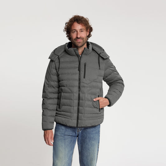 Solveig Men - Puffer Winter Jacket - Waterproof - Grey MV