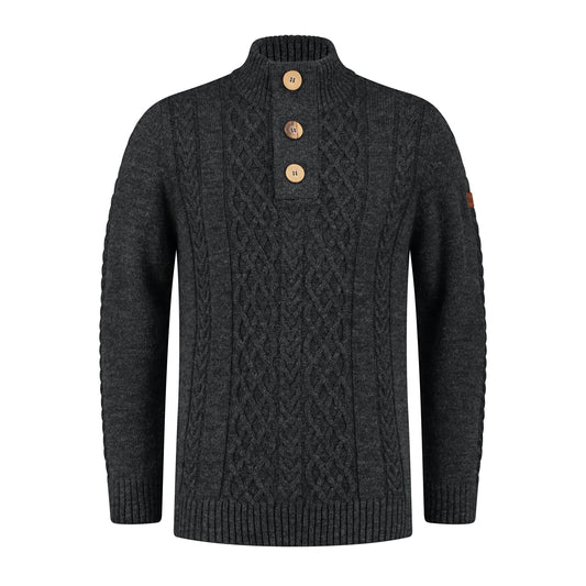 Falun Men - Knitted jumper - Antracite F