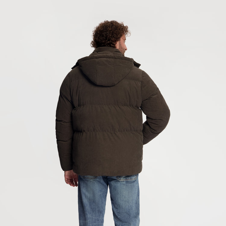 Ulf Men - Puffer Winter Jacket - Corduroy - Dark Brown MV3