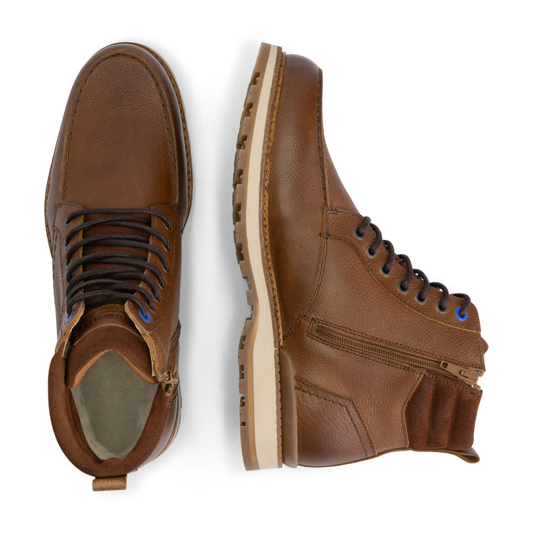 Levring Men - Lace-up boots - Wool-lined - Cognac UPD