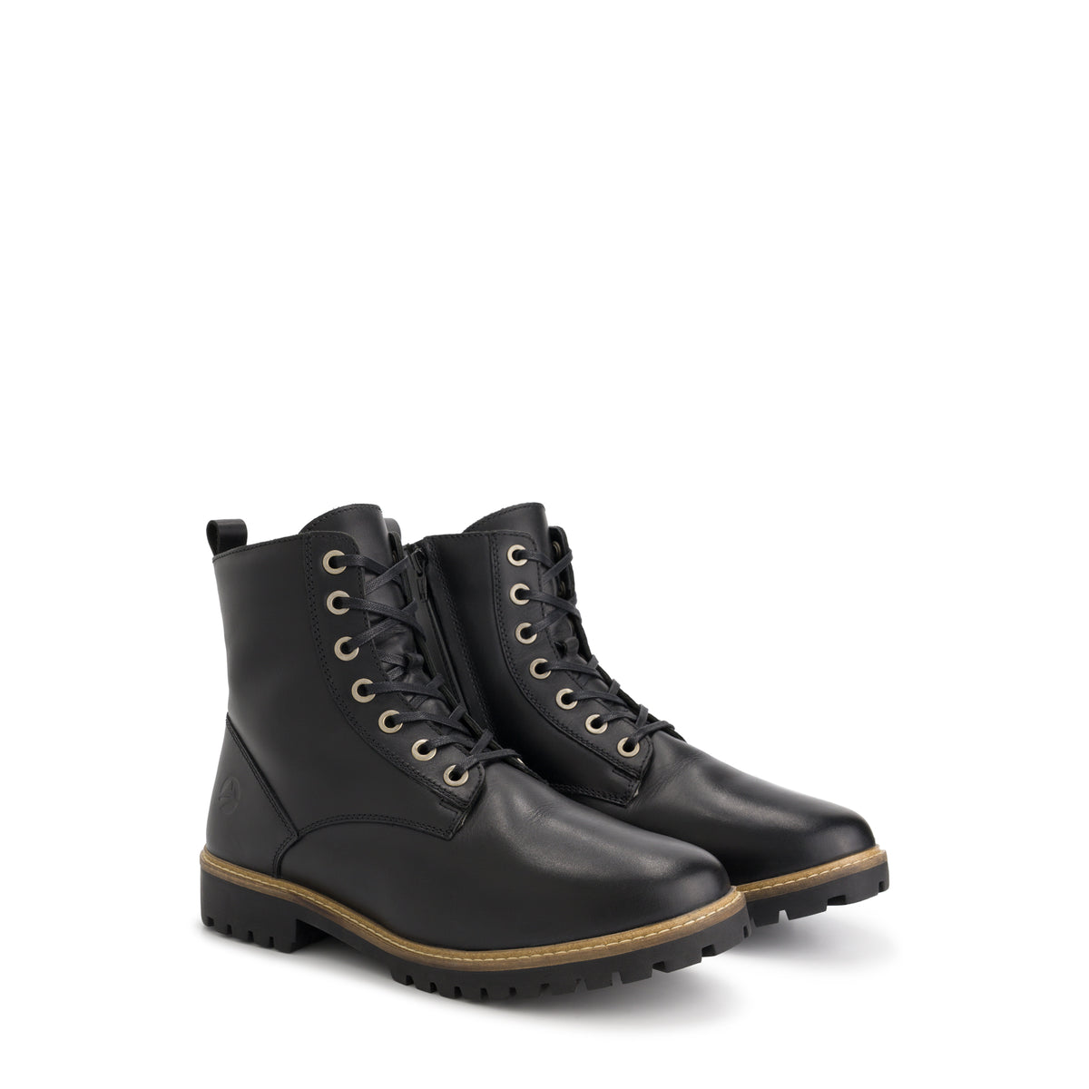 Rosendal Men - Lace-up boots with zipper - Wool-lined - Black FRD