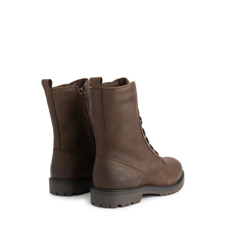 Bossvika Women - Lace-up boots - Nubuck - Dark brown BD