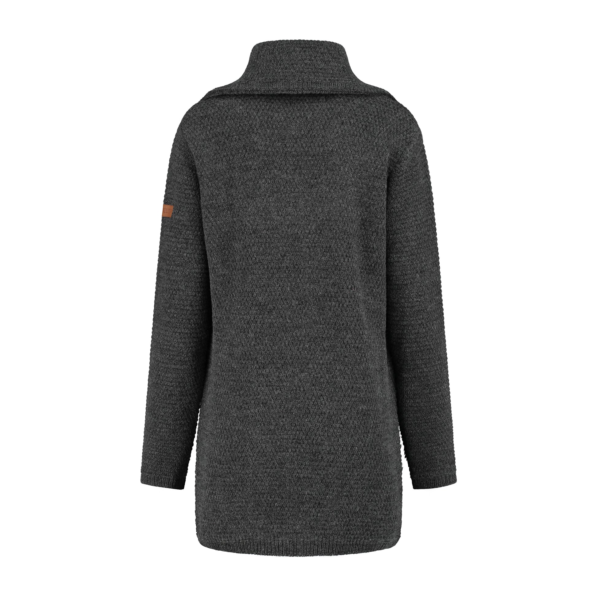 Nivala Women - Long knitted cardigan - Dark antracite B