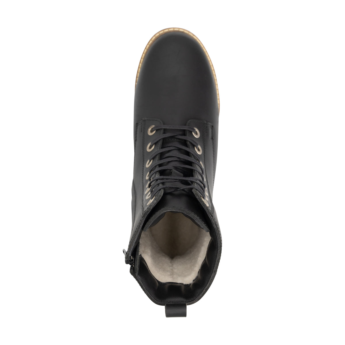 Torpsund Women - Lace-Up Boots with Zipper - Wool-Lined - Black UPS