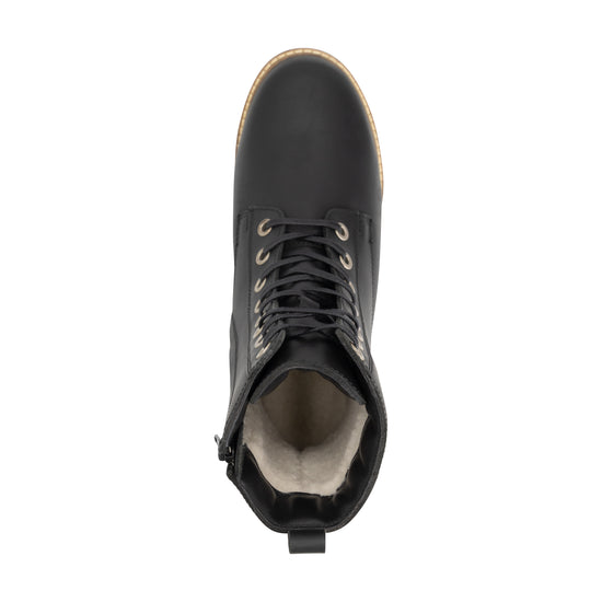 Torpsund Women - Lace-Up Boots with Zipper - Wool-Lined - Black UPS