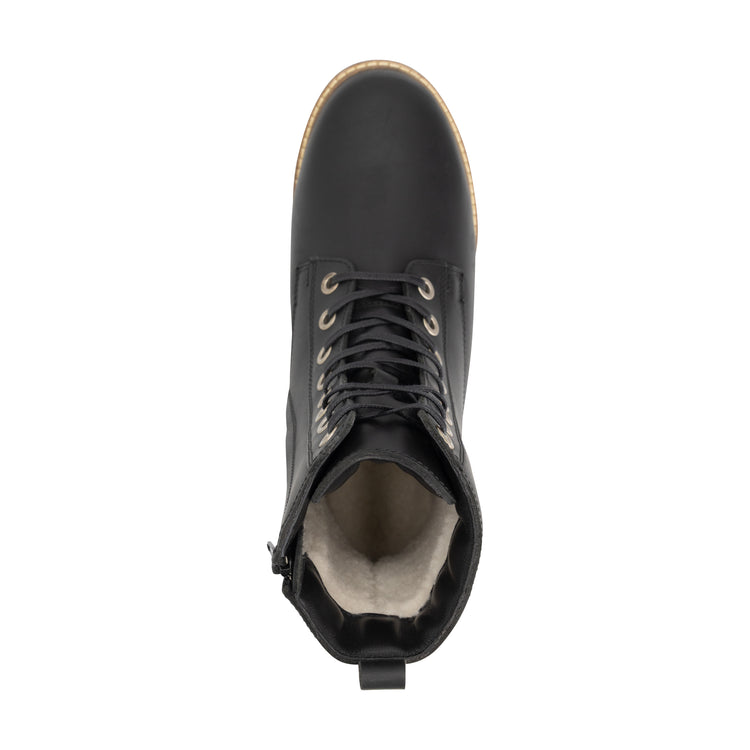 Torpsund Women - Lace-Up Boots with Zipper - Wool-Lined - Black UPS