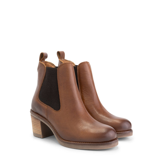Ivry - Leather ankle boots - Women - Cognac FRD