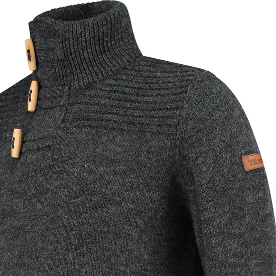 Orsa Men - High collar - Knitted jumper - Dark antracite DCB