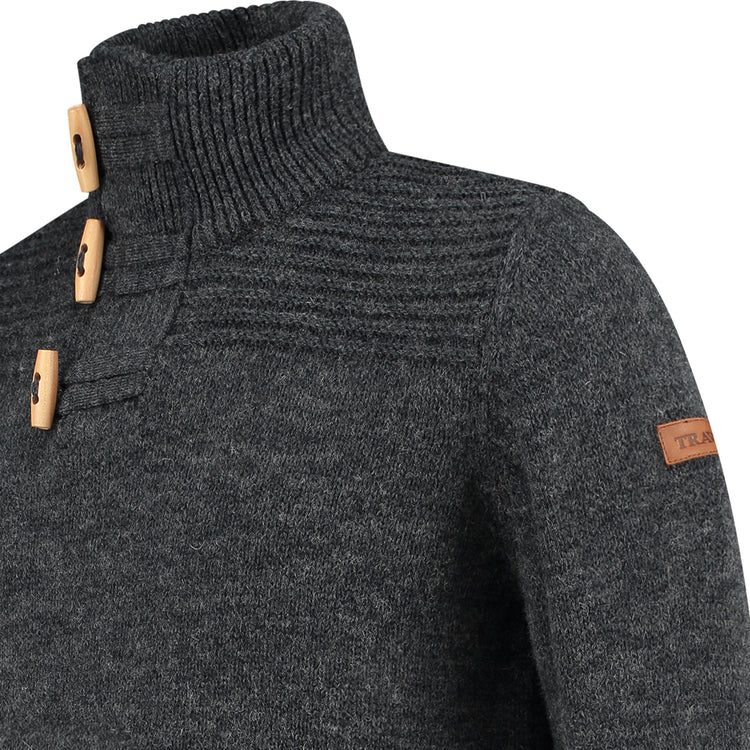 Orsa Men - High collar - Knitted jumper - Dark antracite DCB