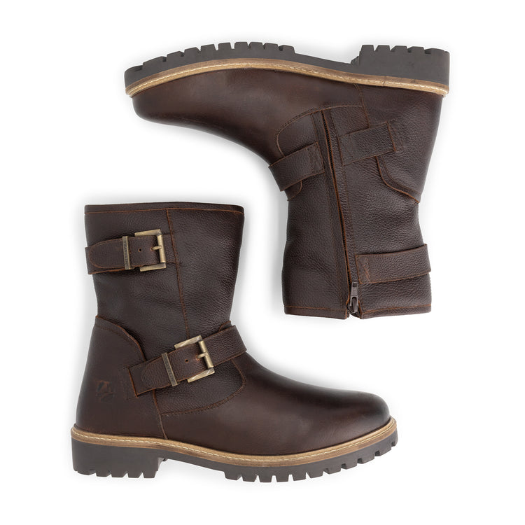 Skelde Men - Biker boots - Wool-lined - Dark brown UPD