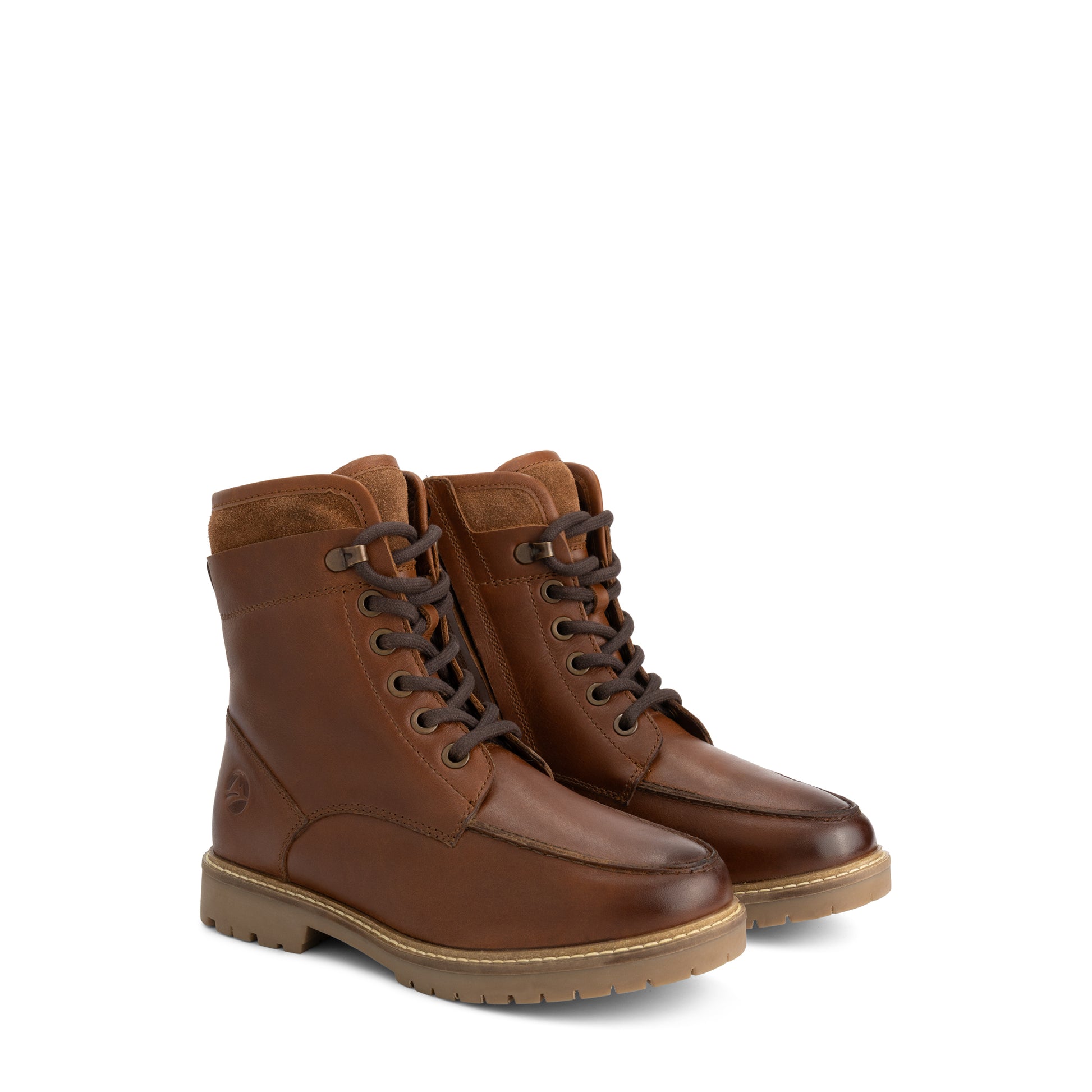 Tronstad Women - Lace-up boots - Wool-lined - Cognac FRD
