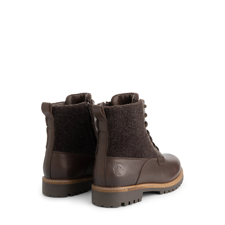 Enningdal Men - Lace-up boots - Wool/Felt - Dark brown BD