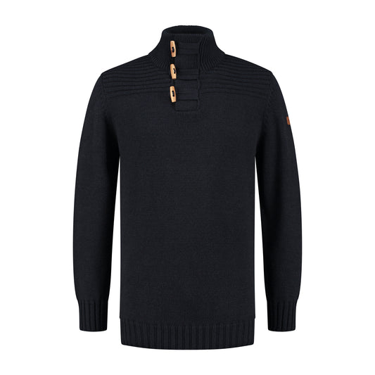 Orsa Men - High collar - Knitted jumper - Navy F