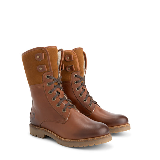 Kongea Women - Lace-up boots - Wool-lined - Cognac FRD