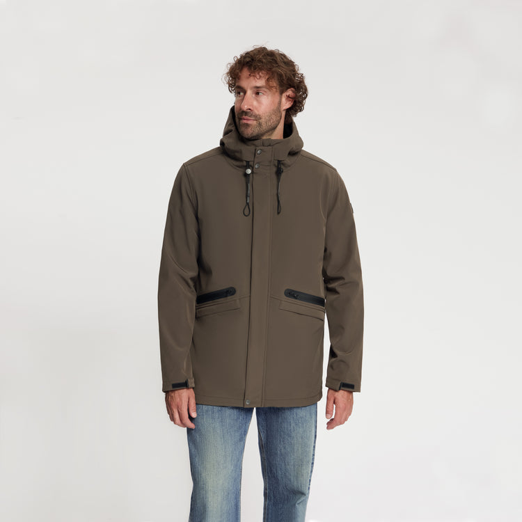 Njal Men - Softshell Jacket - Waterproof - Dark Brown MV