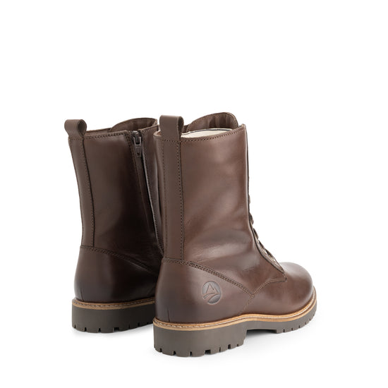 Ranelva Women - Lace-up boots - Wool-lined - Dark brown BD