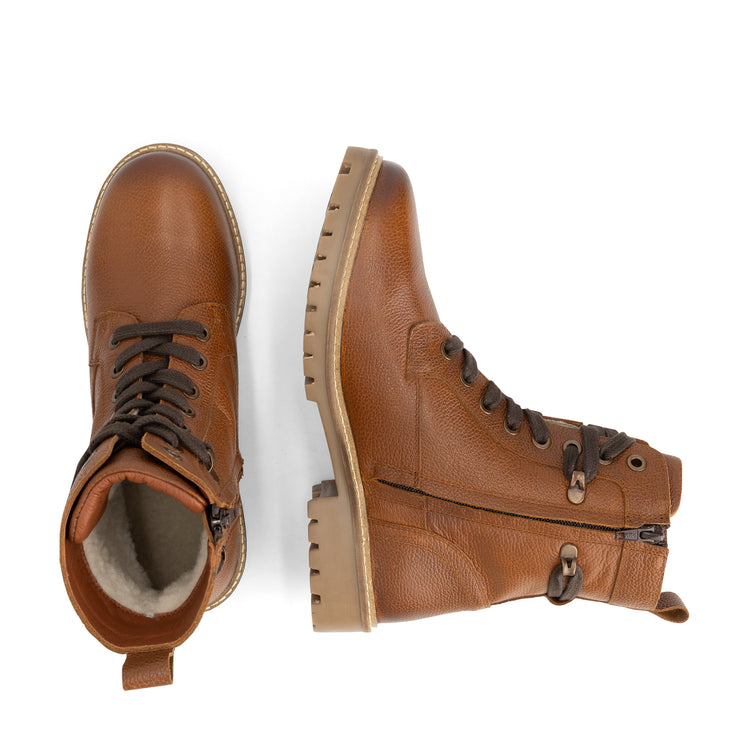 Trongsberg Men - Lace-up boots - Wool-lined - Cognac UPD
