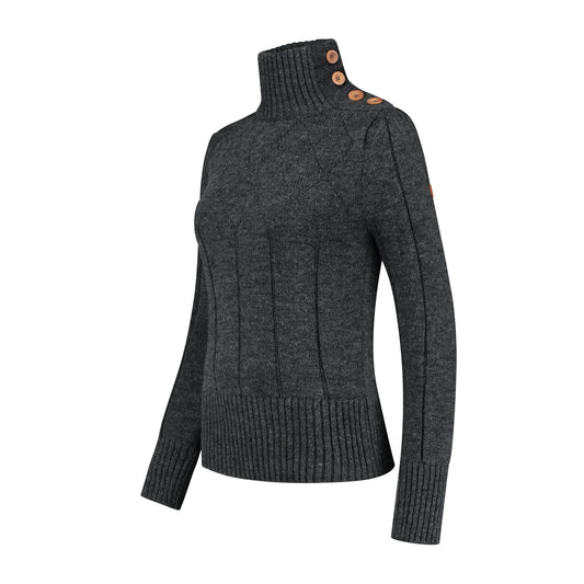 Turtleneck Mora Women - Knitted jumper - Dark antracite FL