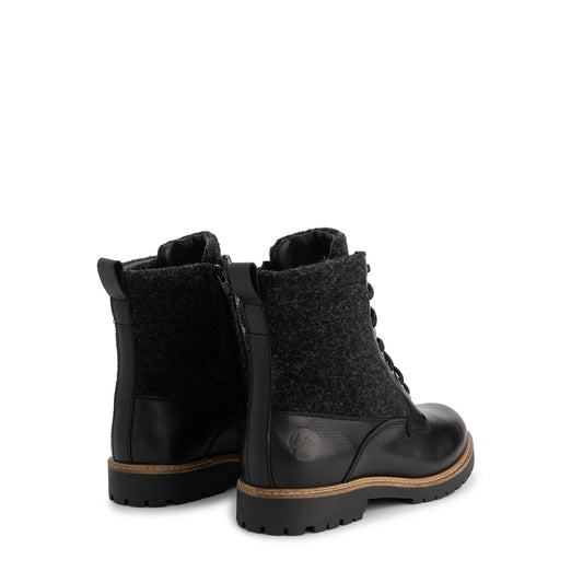 Folge Women - Lace-up boots - Wool/Felt - Black BD