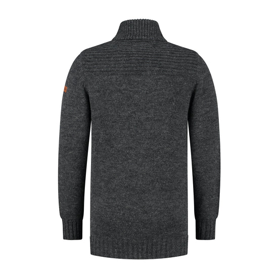 Orsa Men - High collar - Knitted jumper - Dark antracite B