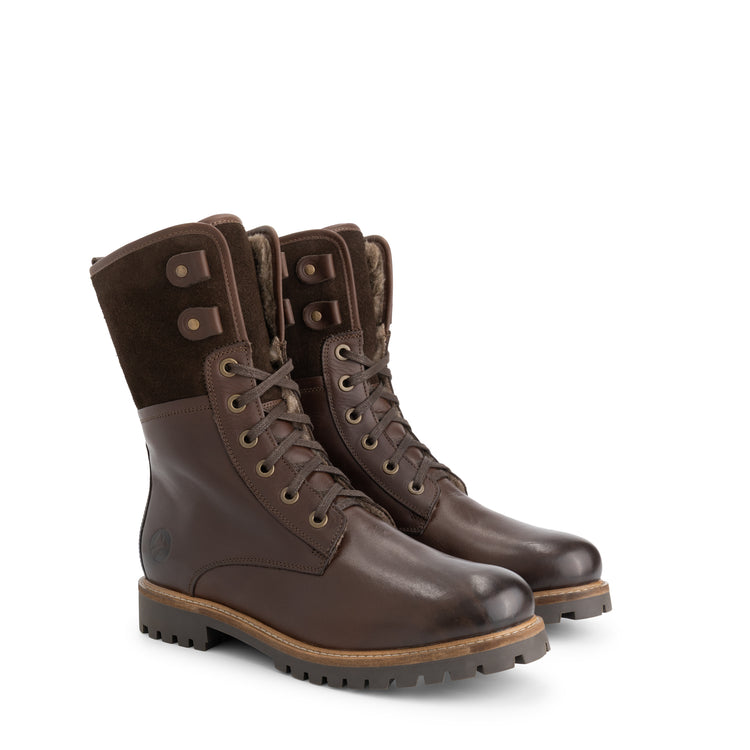 Jostedal Men - Lace-up boots - Wool-lined - Dark brown FRD