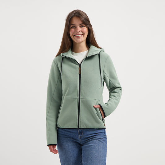 Kirsten Women - Hooded Cardigan - Fleece - Green MV