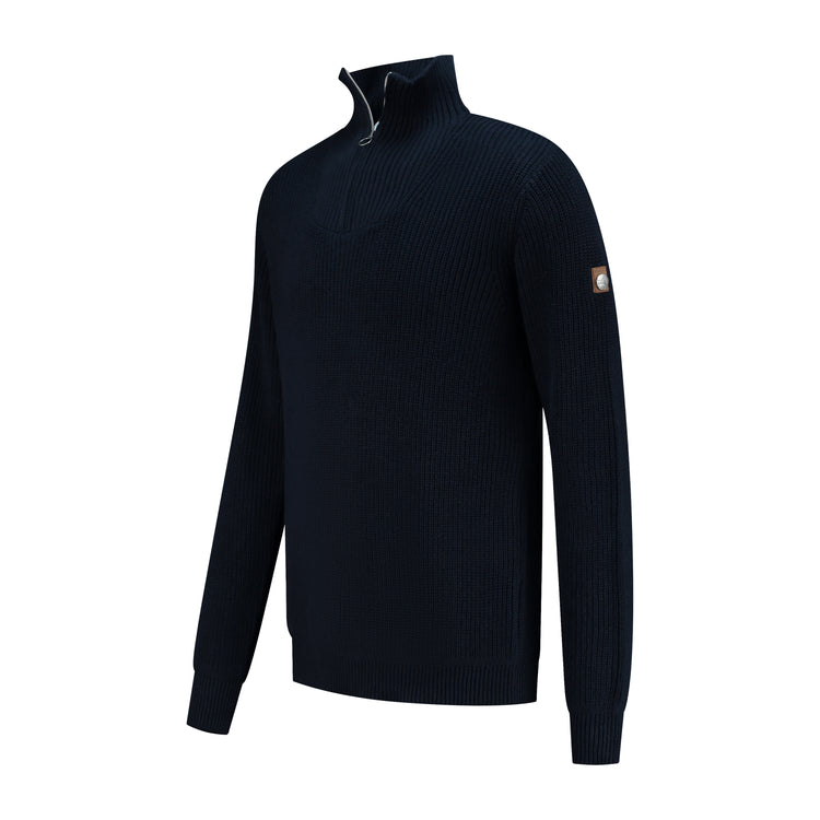 Brecon Men - Sweater - Cashmere blend - Navy FL