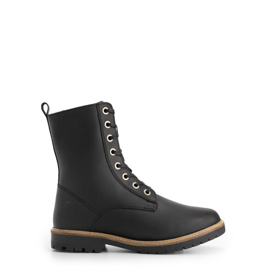 Torpsund Women - Lace-Up Boots with Zipper - Wool-Lined - Black R