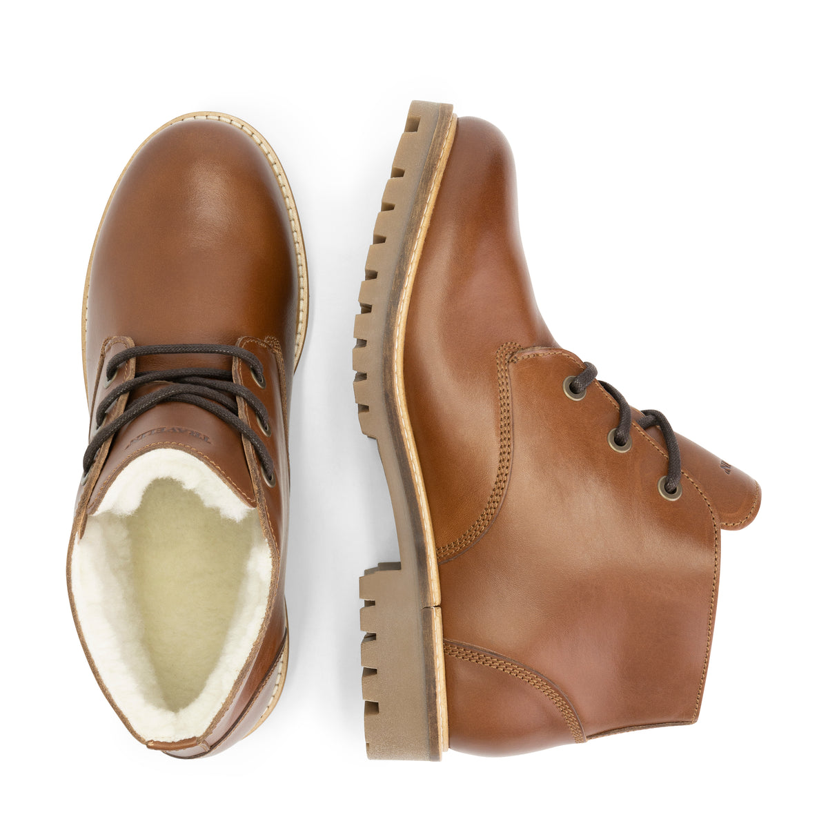 Trehuse Men - Lace-Up Boots - Leather - Cognac UPD