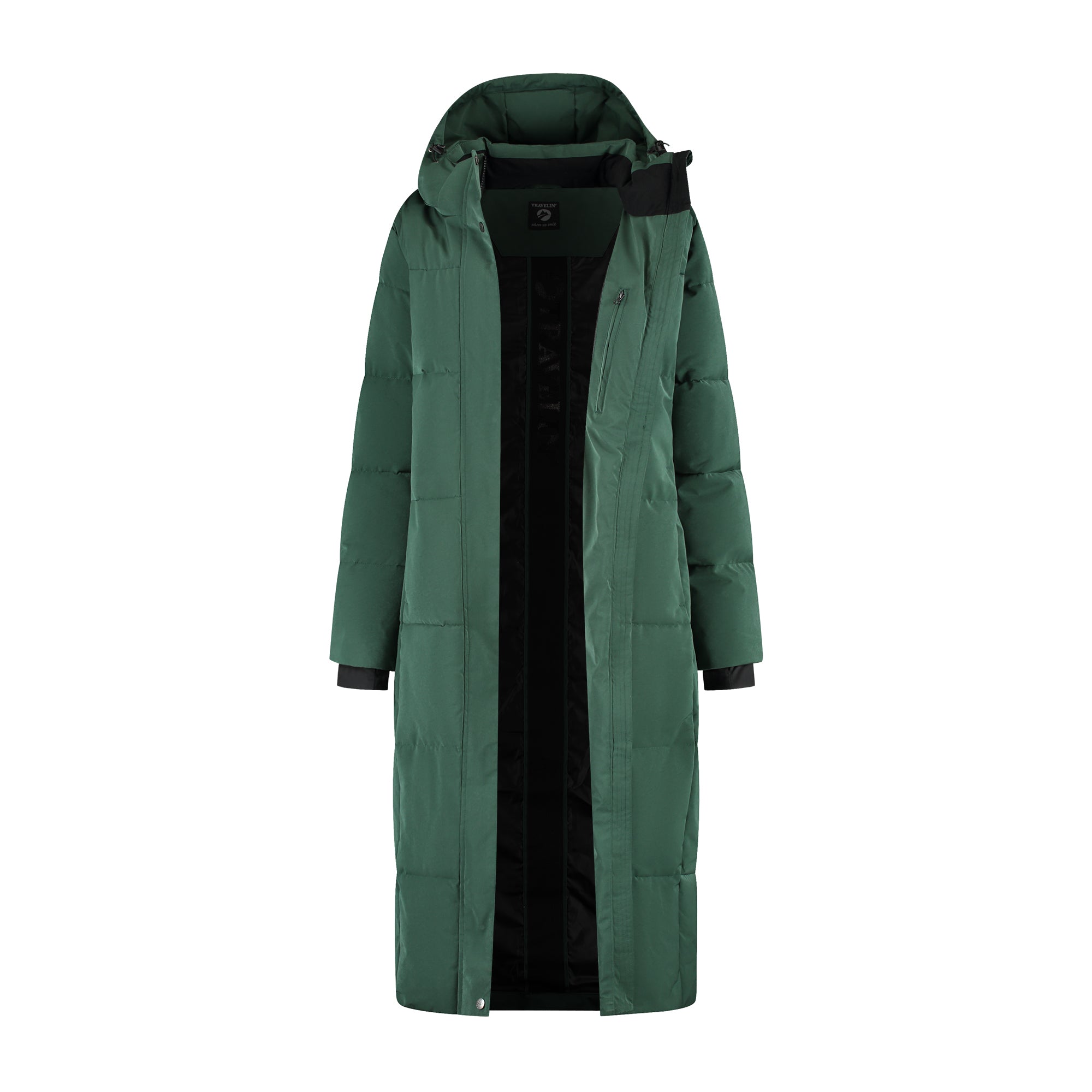 HARUNOBUMURATA ロングダウンジャケット ブラック深グリーン Freya Dark green