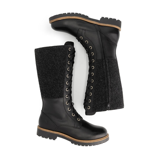 Struve Women - High Lace-up boots - Wool/Felt - Black UPD