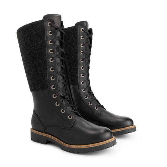Struve Women - High Lace-up boots - Wool/Felt - Black FRD
