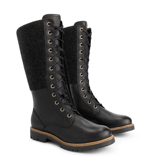 Struve Women - High Lace-up boots - Wool/Felt - Black FRD