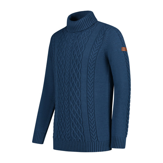 Oulu Men - Turtleneck - Knitted jumper - Blue FL