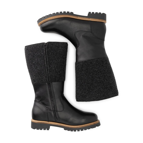 Lagen Men - High boots - Wool/Felt - Black UPD