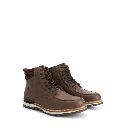Lindved Men - Lace-up boots - Wool-lined - Dark brown FRD
