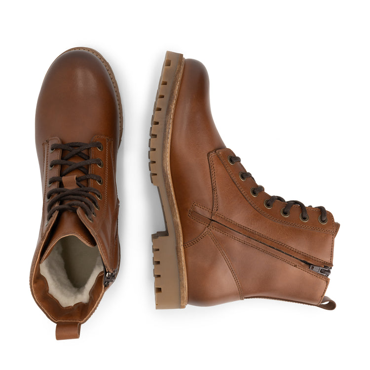 Norrland Men - Lace-up boots - Wool-lined - Cognac UPD