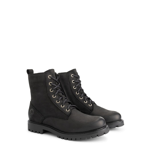 Akland Men - Lace-up boots - Nubuck - Zipper - Black FRD