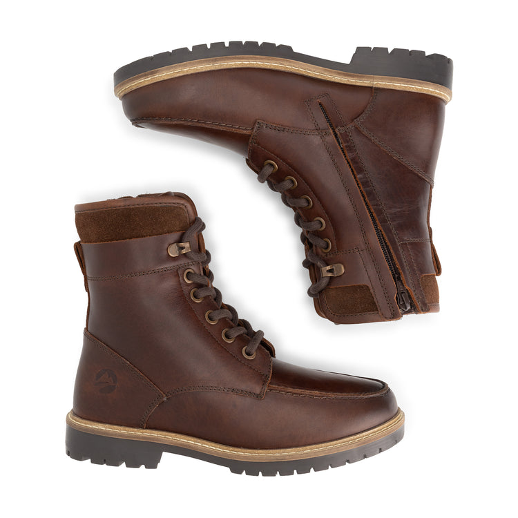 Tronstad Women - Lace-up boots - Wool-lined - Dark brown UPD