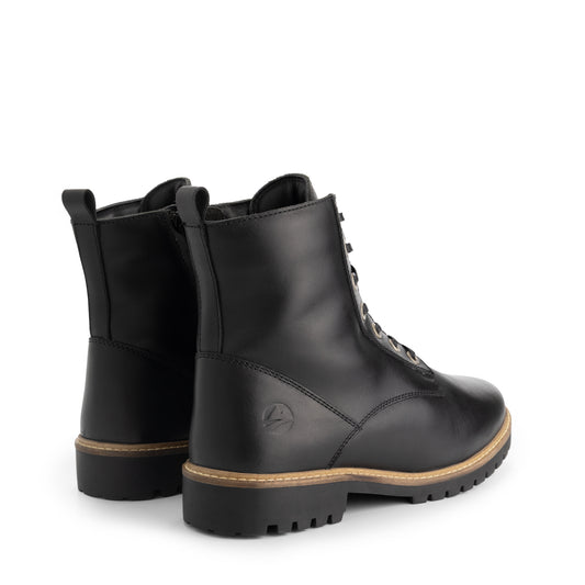 Rosendal Men - Lace-up boots with zipper - Wool-lined - Black BD