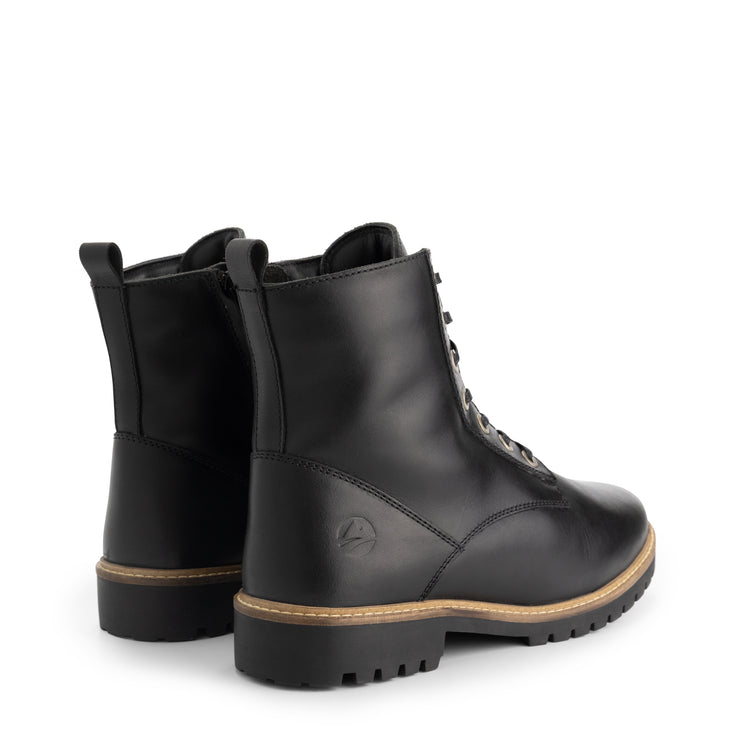 Rosendal Men - Lace-up boots with zipper - Wool-lined - Black BD