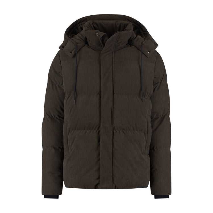 Ulf Men - Puffer Winter Jacket - Corduroy - Dark Brown F