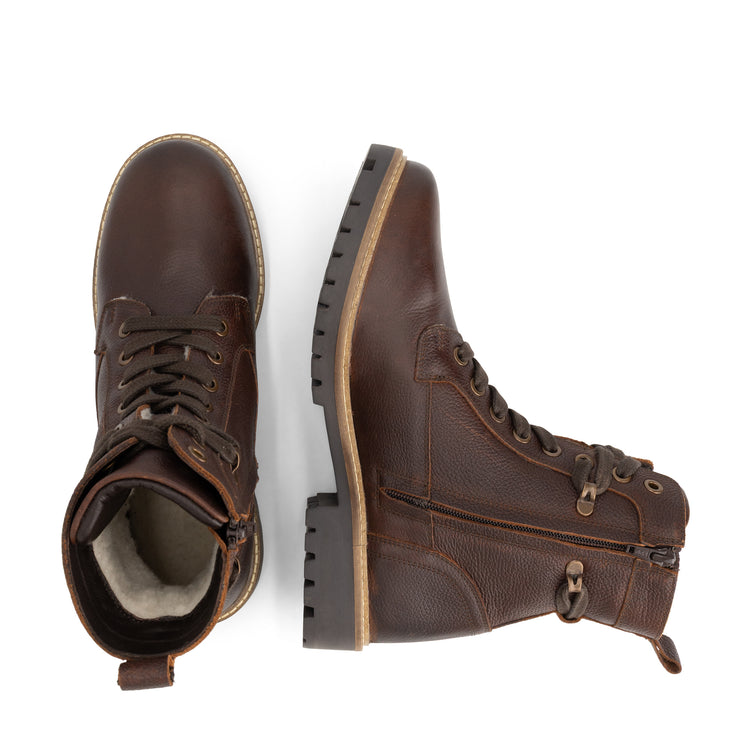 Trongsberg Men - Lace-up boots - Wool-lined - Dark brown UPD