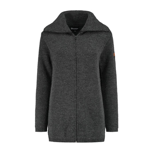 Nivala Women - Long knitted cardigan - Dark antracite F
