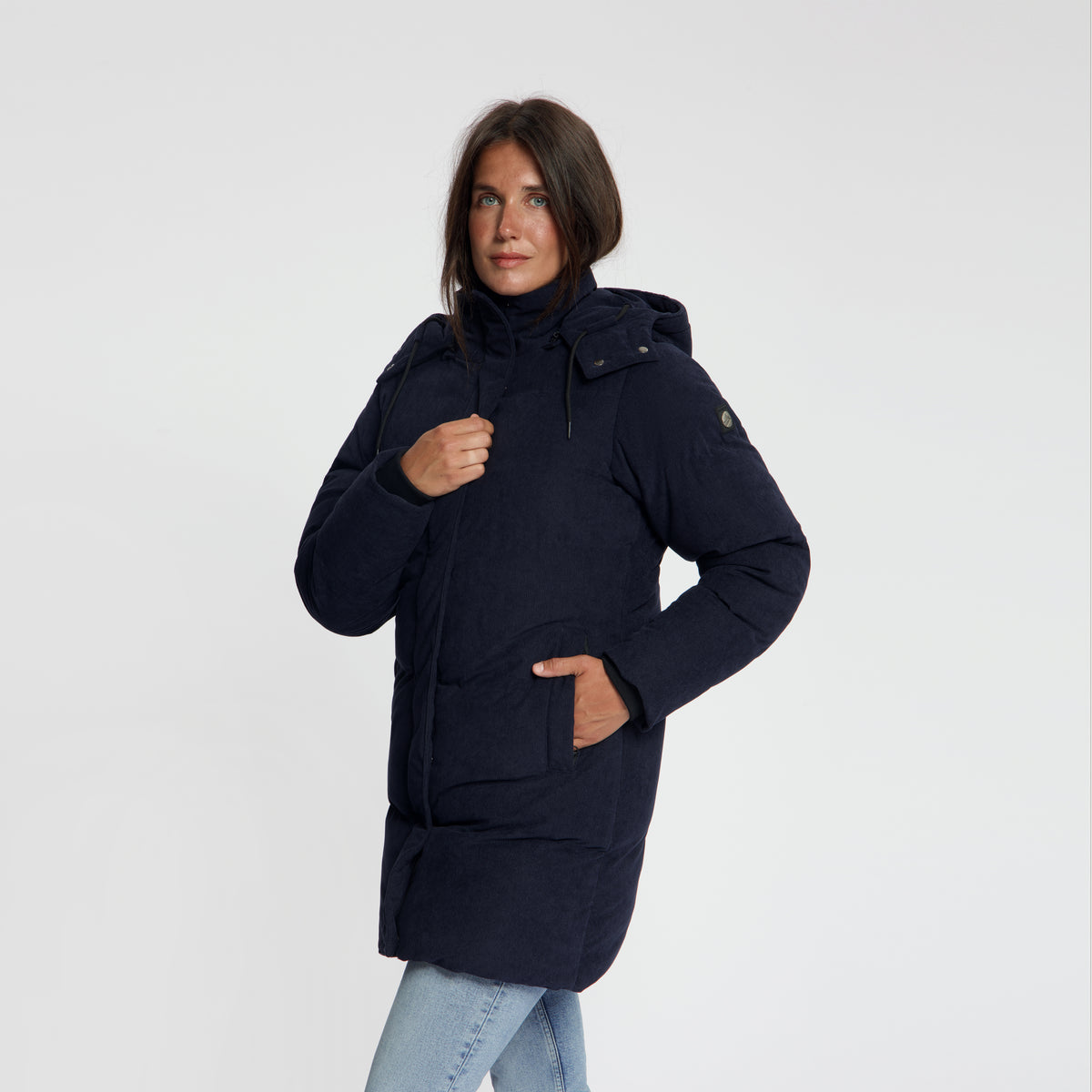 Ulvik Women - Puffer Winter Jacket - Corduroy - Navy MV