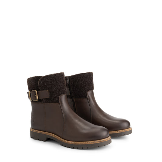 Orkla Women - Ankle boots - Wool/Felt - Dark brown FRD