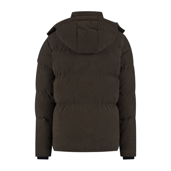 Ulf Men - Puffer Winter Jacket - Corduroy - Dark Brown B